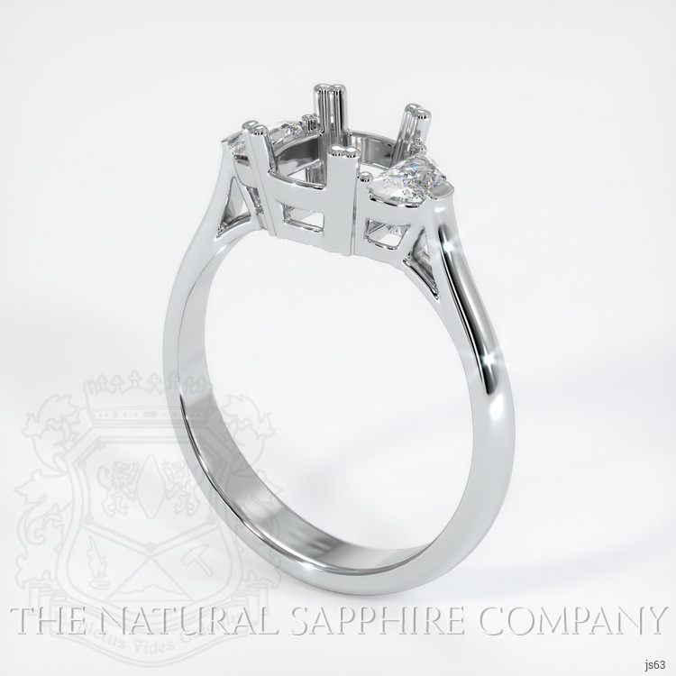 Platinum 950 Three Stone Ring Setting