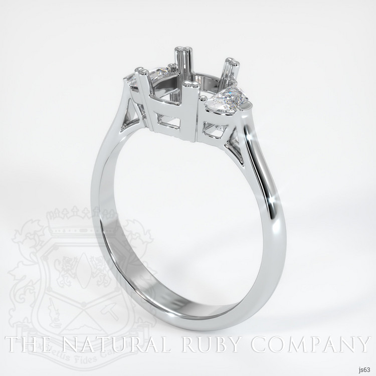 Platinum 950 Three Stone Ring Setting