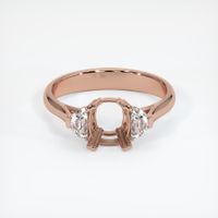 14K Rose Gold Three Stone Ring Setting Image