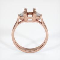 14K Rose Gold Three Stone Ring Setting Image