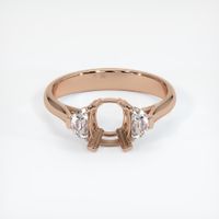 18K Rose Gold Three Stone Ring Setting Image