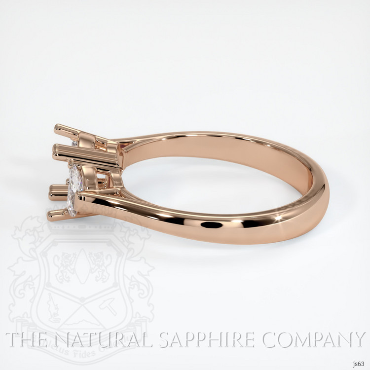 18K Rose Gold Three Stone Ring Setting