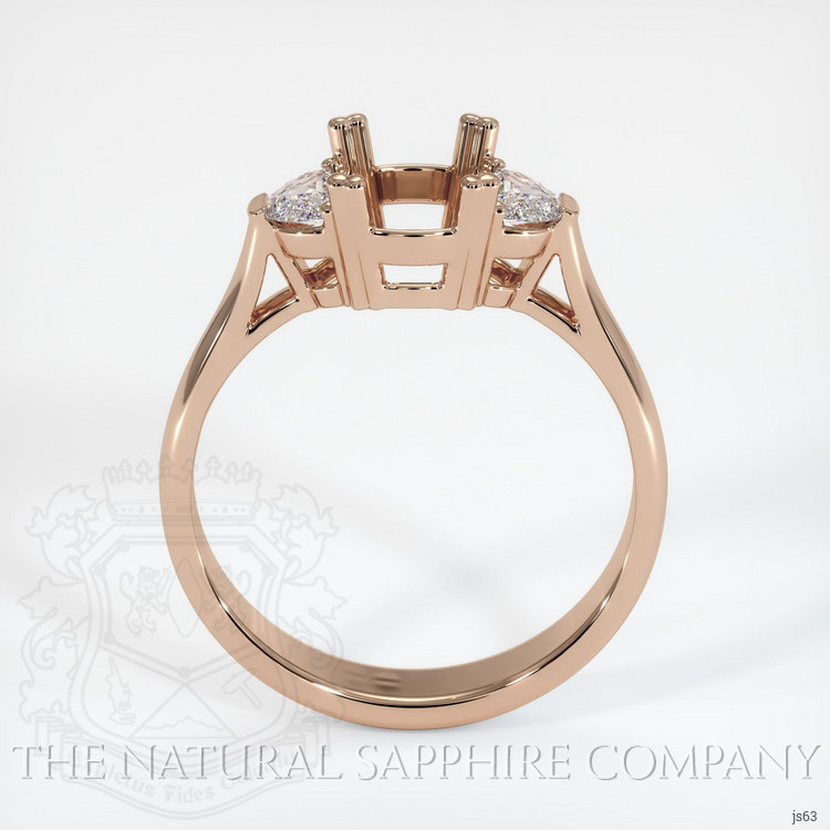 18K Rose Gold Three Stone Ring Setting