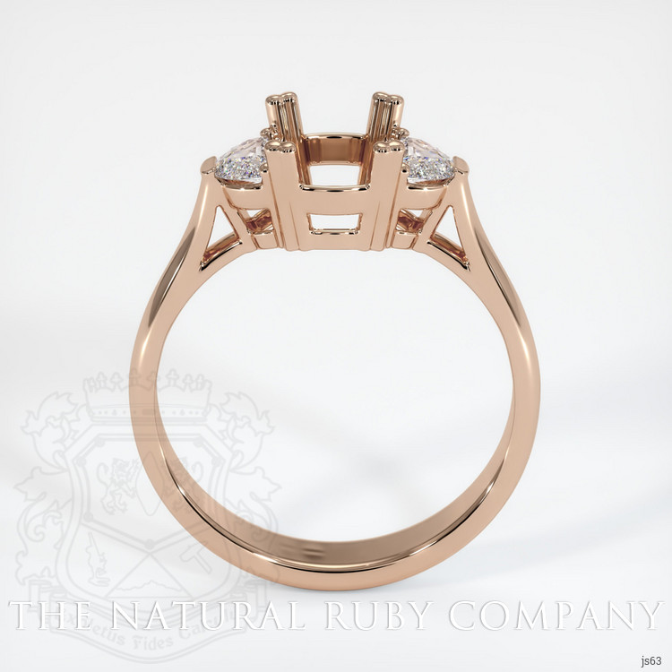 18K Rose Gold Three Stone Ring Setting