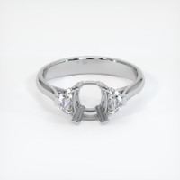 10K White Gold Three Stone Ring Setting Image