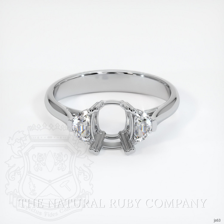 10K White Gold Three Stone Ring Setting