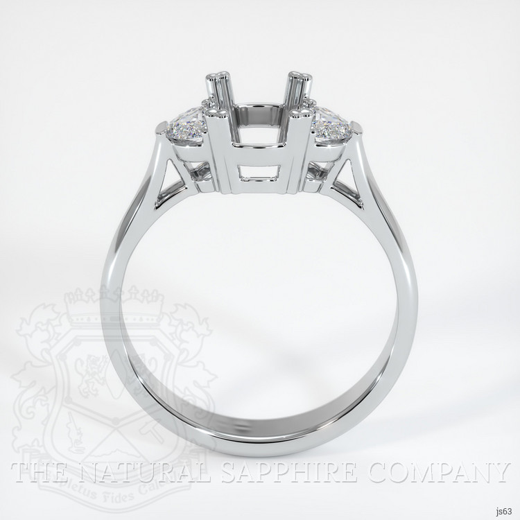 10K White Gold Three Stone Ring Setting