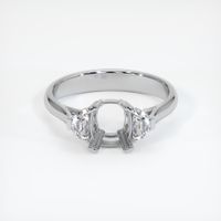 14K White Gold Three Stone Ring Setting Image