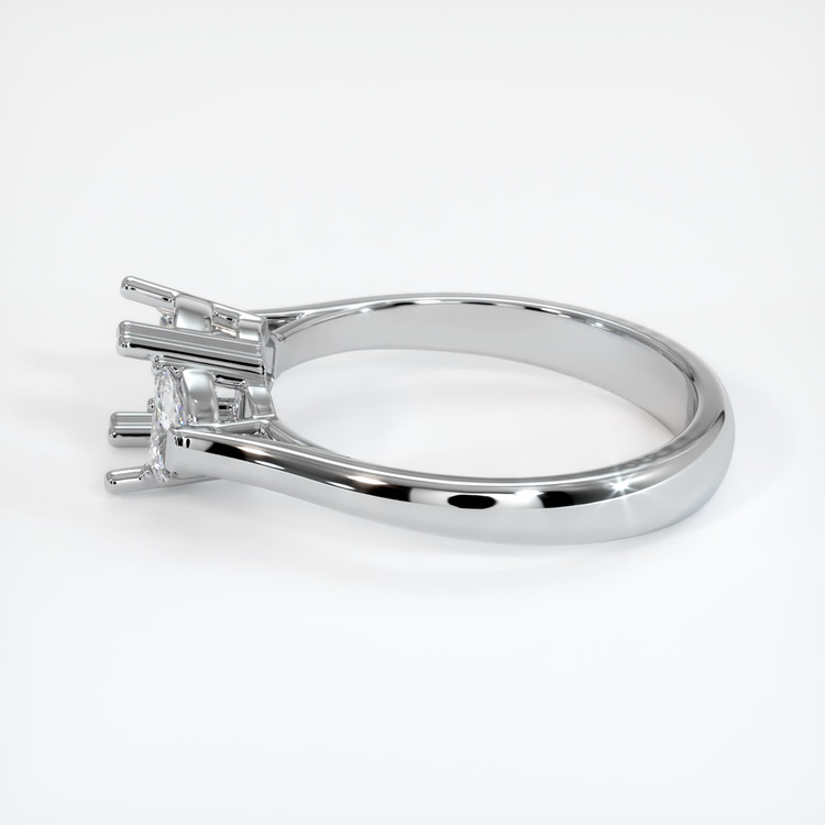 14K White Gold Three Stone Ring Setting