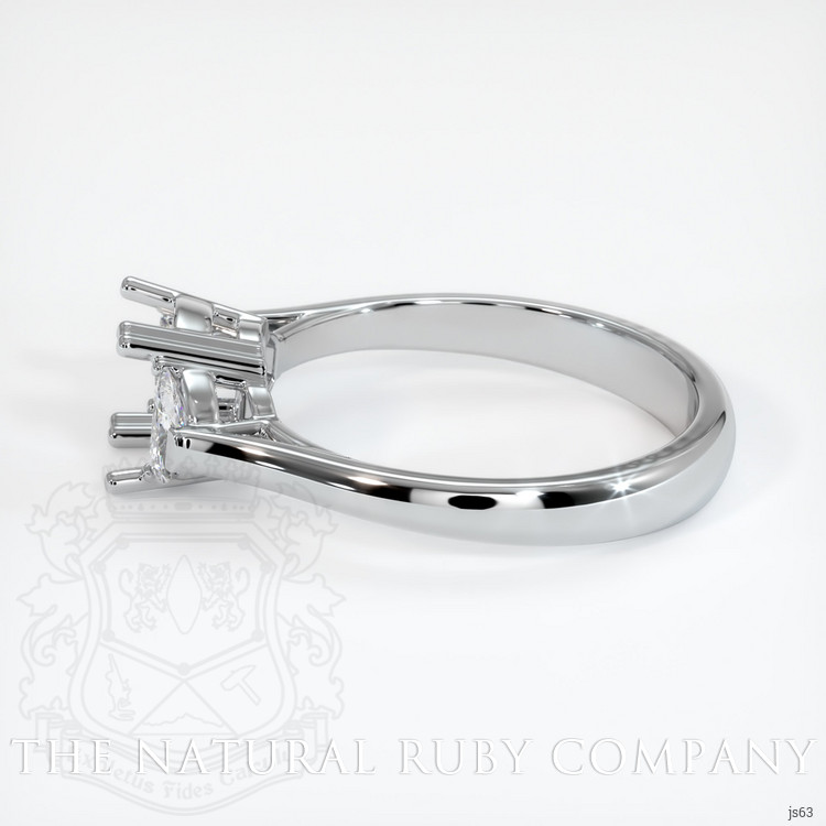 18K White Gold Three Stone Ring Setting