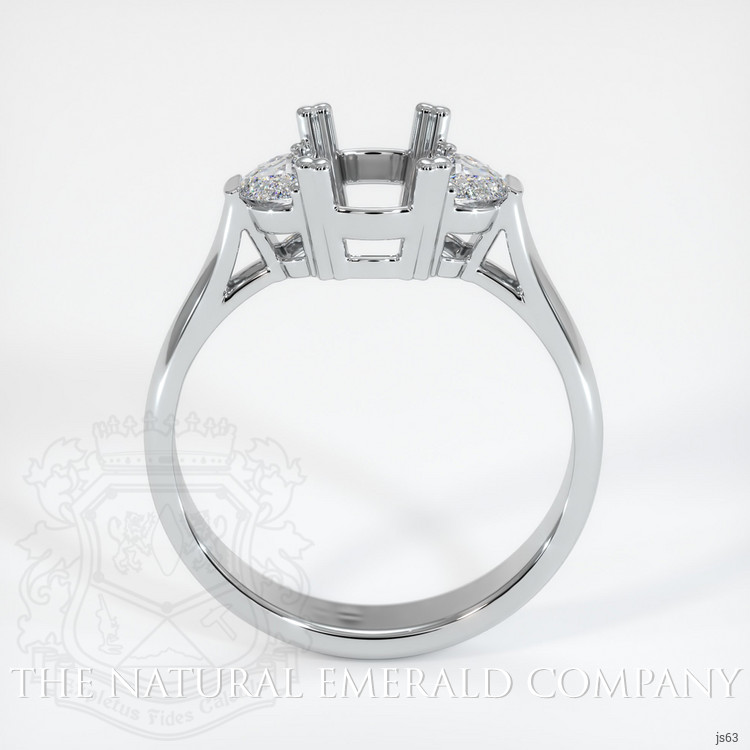 18K White Gold Three Stone Ring Setting