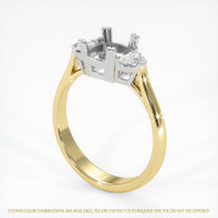 14K White & Yellow Three Stone Ring Setting Video