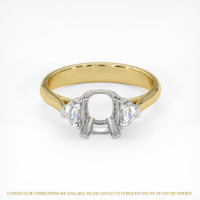 14K White & Yellow Three Stone Ring Setting Image