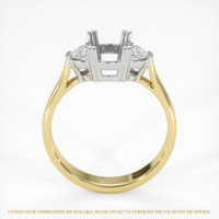 14K White & Yellow Three Stone Ring Setting Image