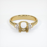 10K Yellow Gold Three Stone Ring Setting Image
