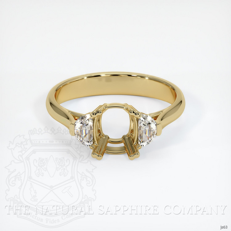 10K Yellow Gold Three Stone Ring Setting