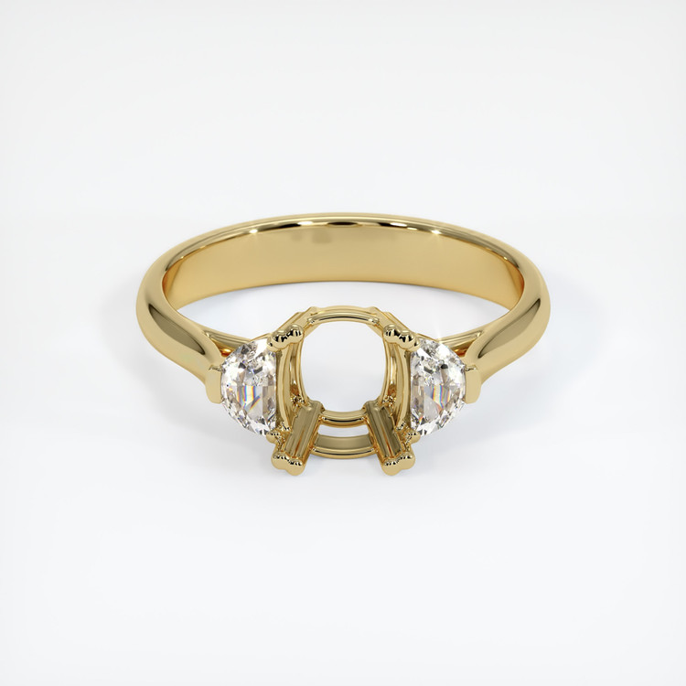 10K Yellow Gold Three Stone Ring Setting