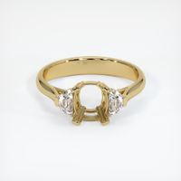 14K Yellow Gold Three Stone Ring Setting Image