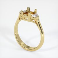 Three Stone Emerald Ring 1.03 Ct., 18K Yellow Gold Combination Setting