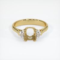 18K Yellow Gold Three Stone Ring Setting Image