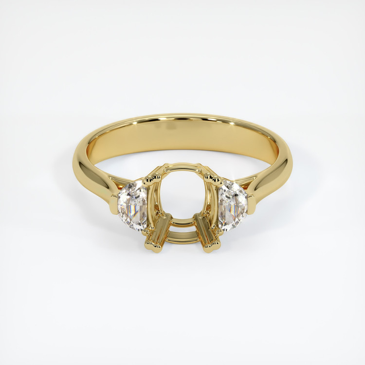 18K Yellow Gold Three Stone Ring Setting