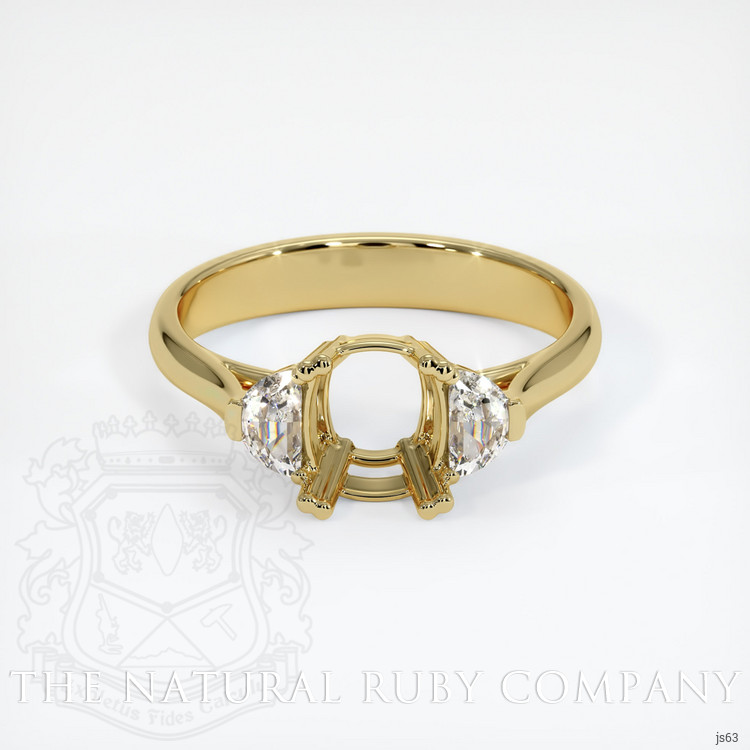 18K Yellow Gold Three Stone Ring Setting