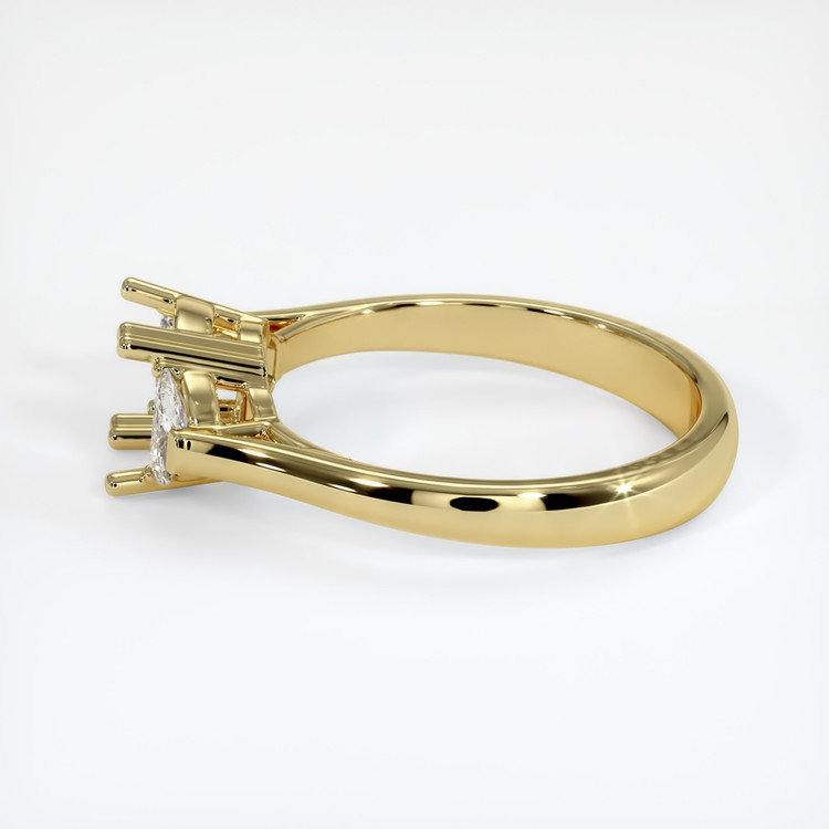 18K Yellow Gold Three Stone Ring Setting