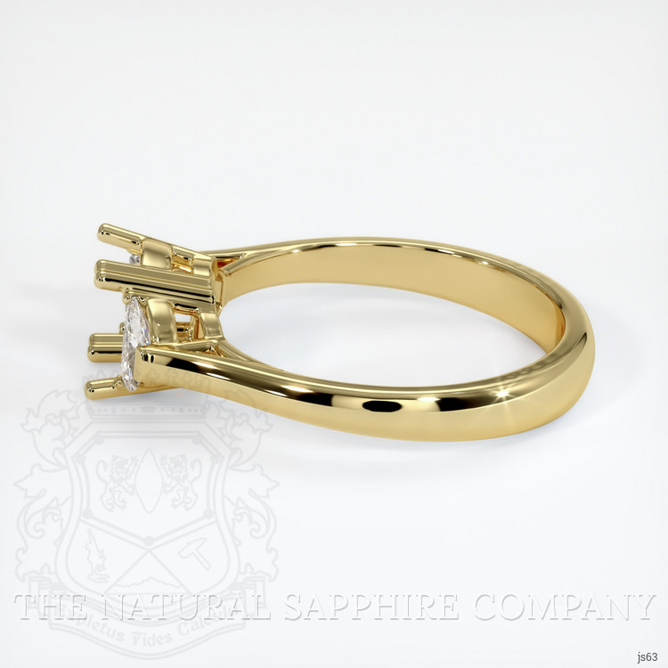 18K Yellow Gold Three Stone Ring Setting