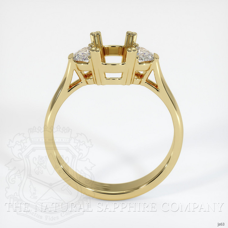18K Yellow Gold Three Stone Ring Setting