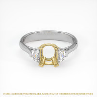 14K Yellow & White Three Stone Ring Setting Image