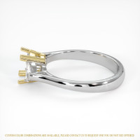 14K Yellow & White Three Stone Ring Setting Image