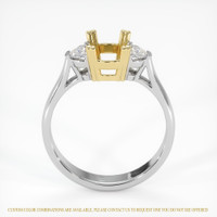 14K Yellow & White Three Stone Ring Setting Image