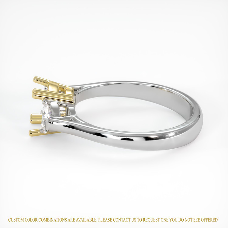 18K Yellow & White Three Stone Ring Setting