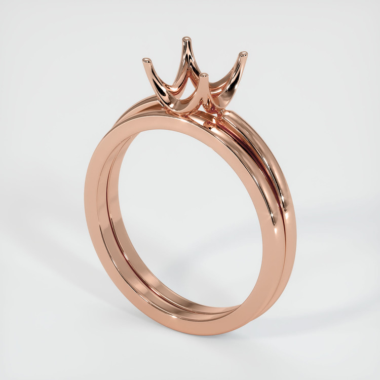 14K Rose Gold Wedding Set Ring Setting