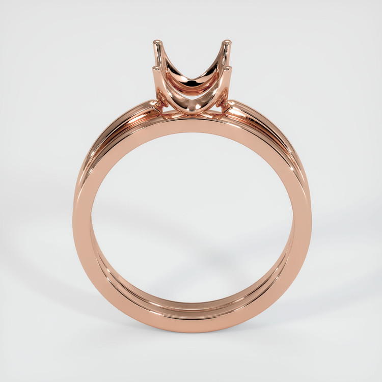 14K Rose Gold Wedding Set Ring Setting