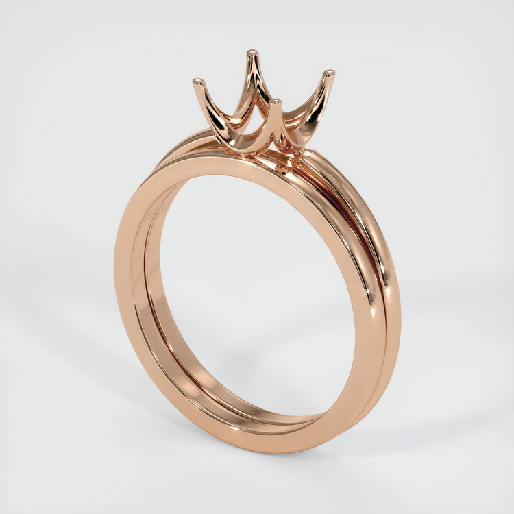 18K Rose Gold Wedding Set Ring Setting