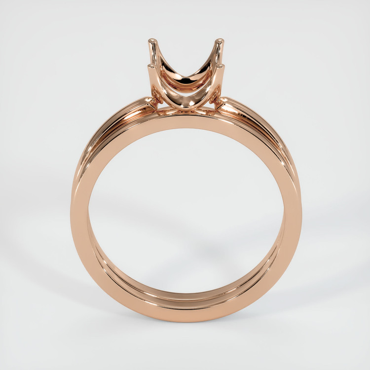 18K Rose Gold Wedding Set Ring Setting