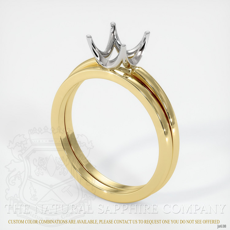 18K White & Yellow Wedding Set Ring Setting