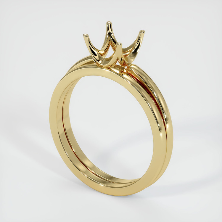 14K Yellow Gold Wedding Set Ring Setting