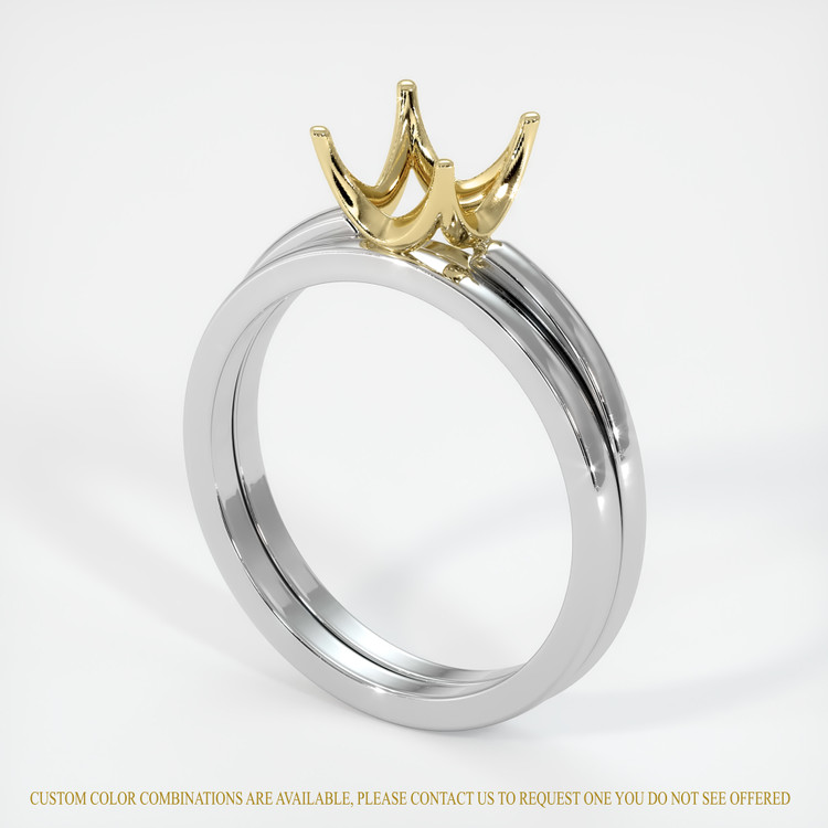 18K Yellow & White Wedding Set Ring Setting