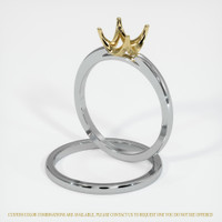18K Yellow & White Wedding Set Ring Setting Image