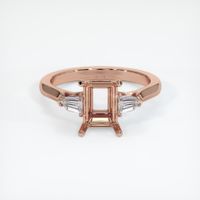 14K Rose Gold Three Stone Ring Setting Image