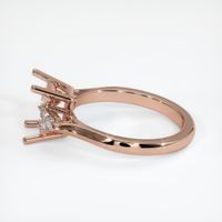 14K Rose Gold Three Stone Ring Setting Image