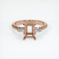 18K Rose Gold Three Stone Ring Setting Image