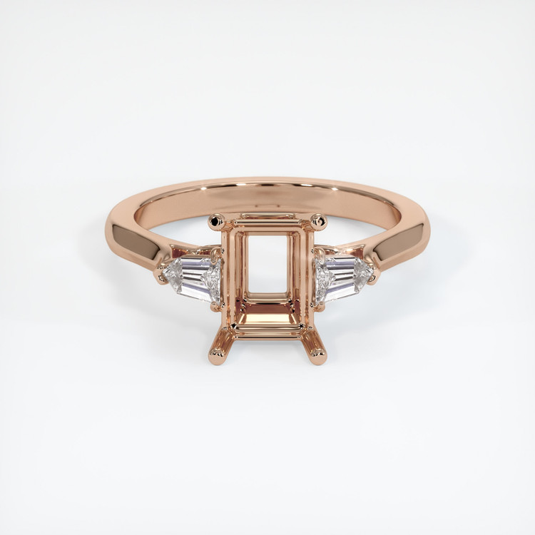 18K Rose Gold Three Stone Ring Setting
