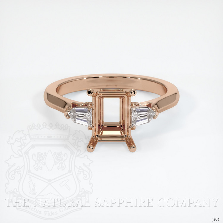 18K Rose Gold Three Stone Ring Setting