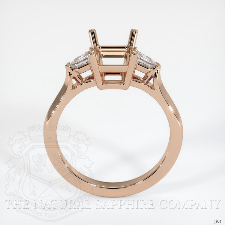 18K Rose Gold Three Stone Ring Setting