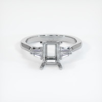 10K White Gold Three Stone Ring Setting Image