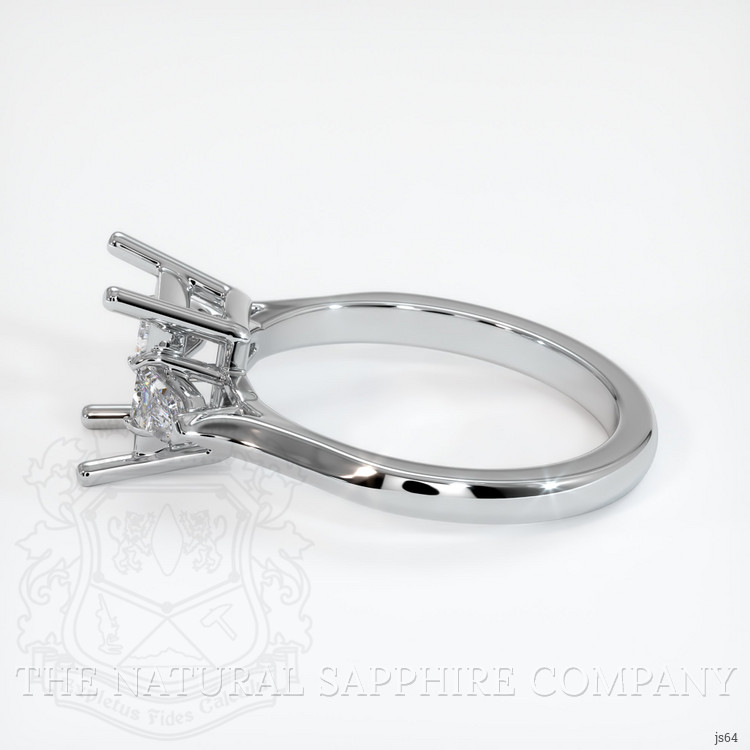 10K White Gold Three Stone Ring Setting