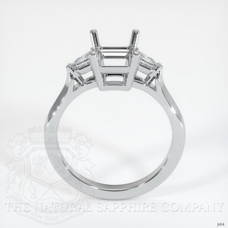 10K White Gold Three Stone Ring Setting